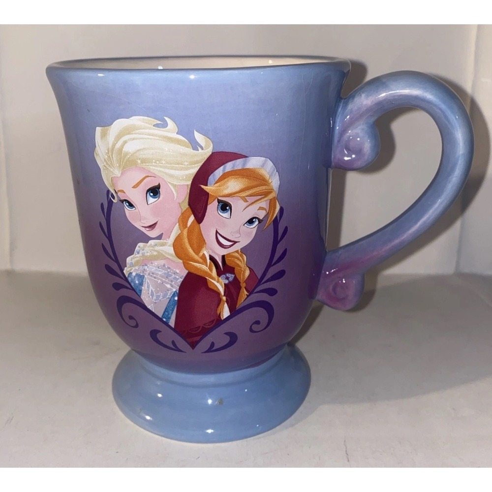 Disneys Frozen Anna & Elsa Mug Follow Your Heart Jumping Bean Footed Mug
